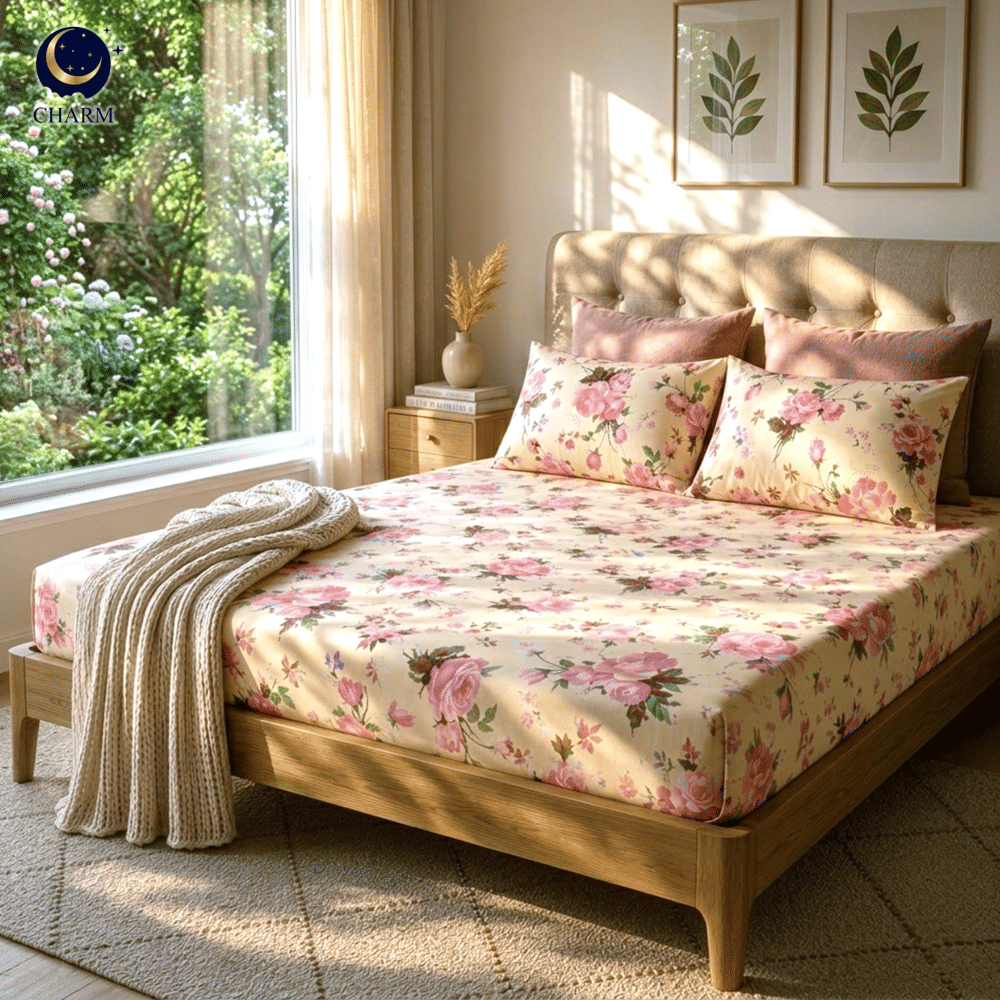 ชุดผ้าปูที่นอน 3.5 ฟุต 3 ชิ้น CHARM รุ่น CLASSIC ลาย CLASSIC ROSE_1